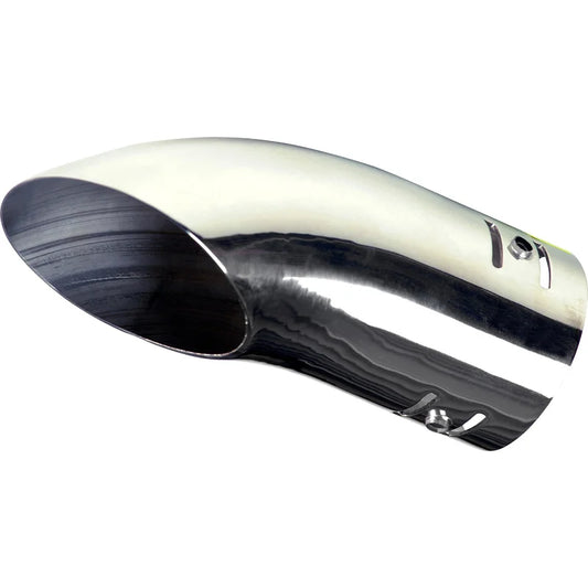 Ponteira de Escape AutoStyle Cromada Curva 63x70mm comprimento 170mm