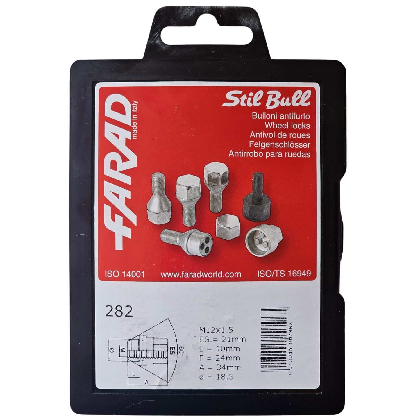 Porcas Segurança M12X1.5 FARAD STIL-BULL 282