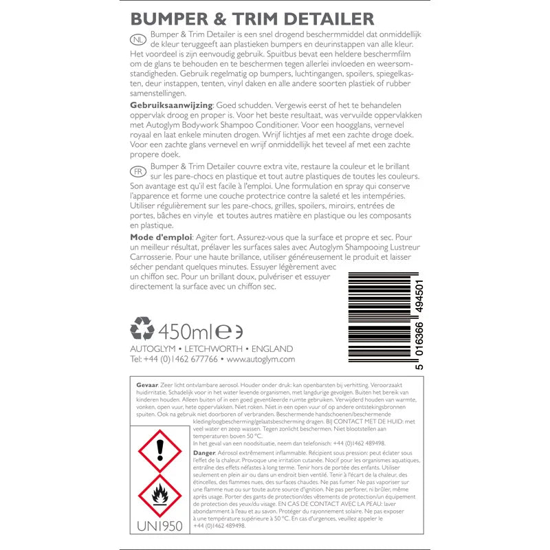 Autoglym Bumper & Trim Detailer (detalhe pára-choques e plasticos)