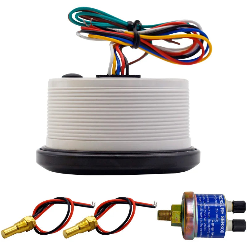 Manómetro Multifunções Simoni Racing SR Line 85mm - Pressão Óleo, Temperatura Óleo, Temperatura Água e Voltagem