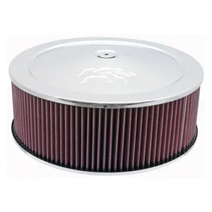 K&N Round Air Filter Assembly - 130mm flange 356mm diameter 121mm height 32mm drop base (60-1300)