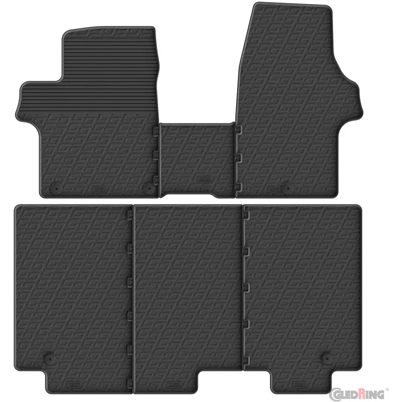 Tapetes de Borracha Kia PV5 Minivan 2025- (G profile 6 tapetes + clips de fixação)