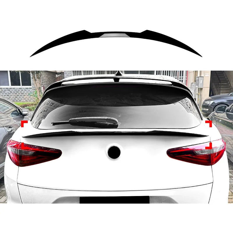Lower mid Spoiler Aileron Traseiro para Alfa Romeo Stelvio (949) 2016- (ABS Glossy Black)