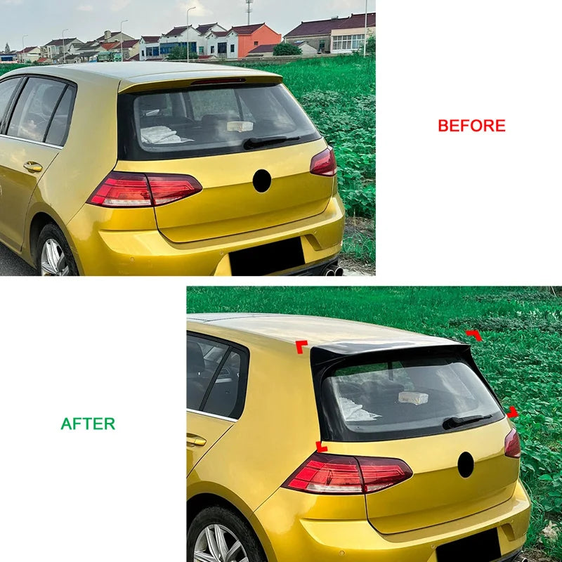 Spoiler Aileron para Volkswagen Golf VII (7&7.5) HB 2012-2019 3-peças (ABS Glossy Black)