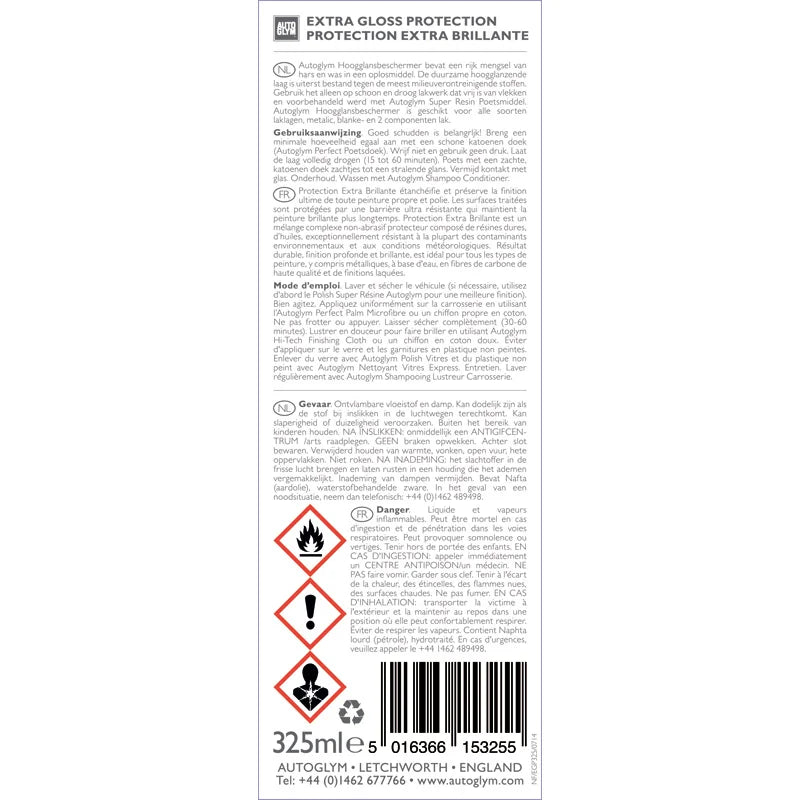 Autoglym Extra Gloss Protection - Protecção Extra Brilho