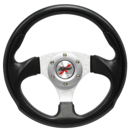 AutoStyle Eruption 295mm Black PU-leather steering wheel + Silver spokes
