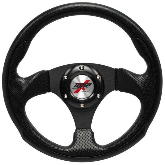 AutoStyle Eruption 295mm Black PU-leather steering wheel + Black spokes