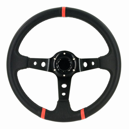 Autostyle STW Deep-Dish Black/Red 35cm Steering Wheel