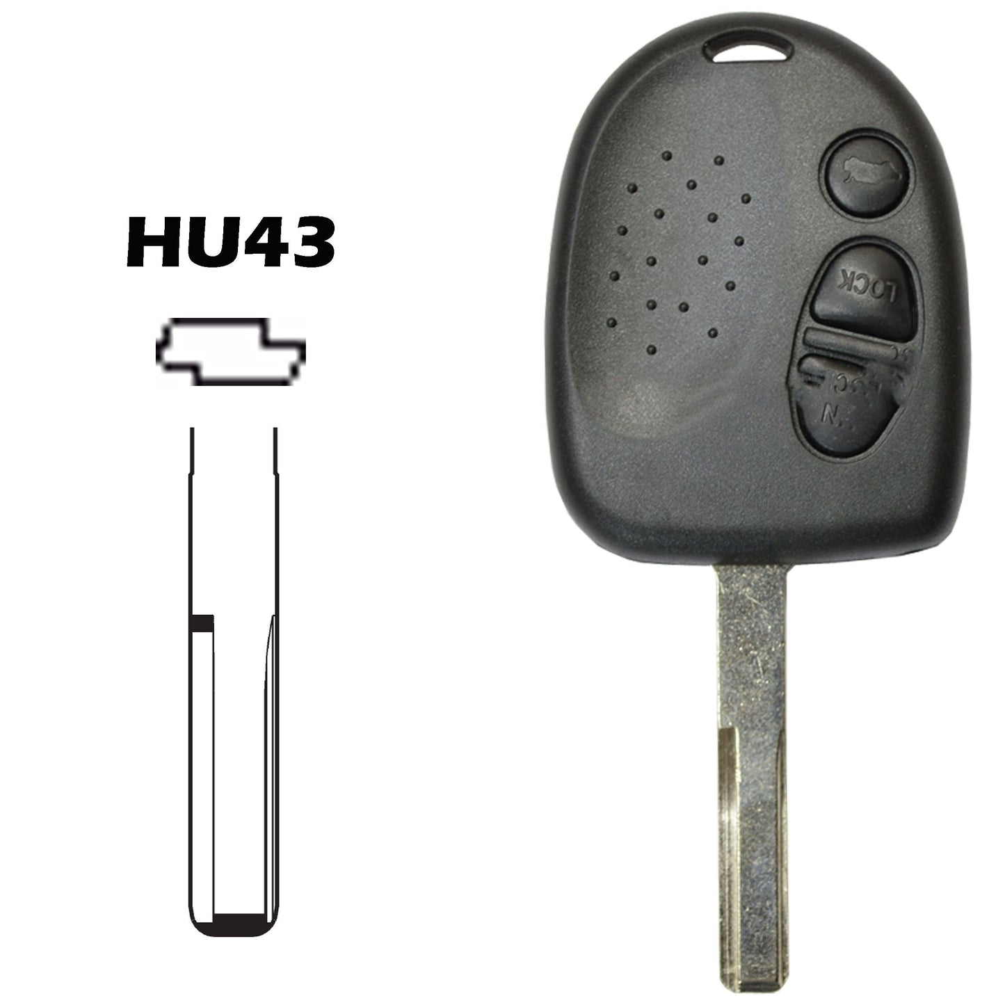 3-button control box key HU43 Chevrolet Opel