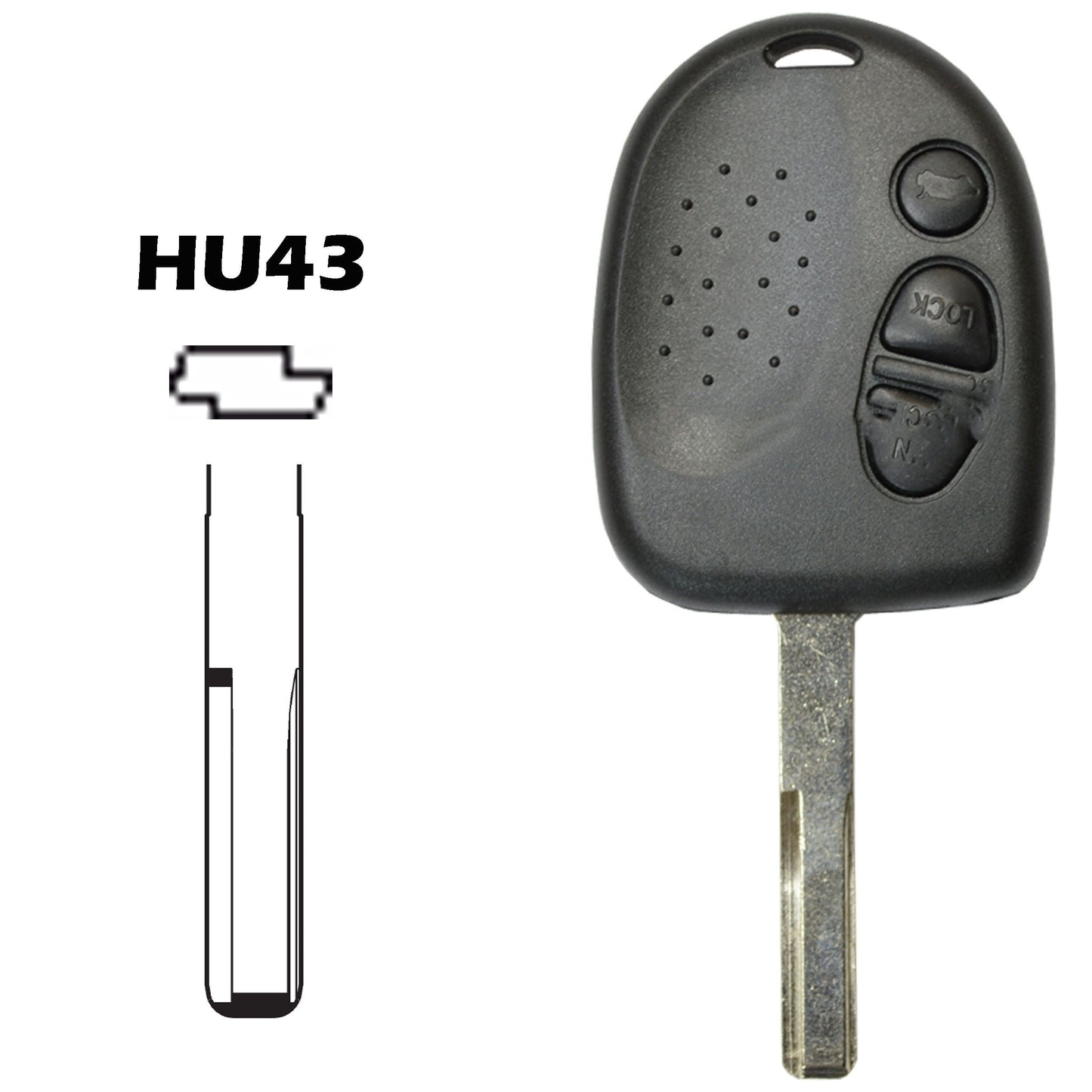Caixa comando 3 botões chave HU43 Chevrolet Opel