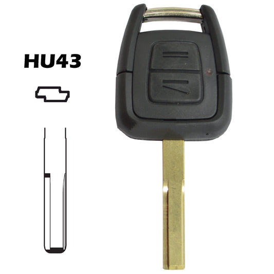 Caixa chave HU43 comando 2 botões Opel Chevrolet