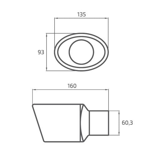 PONTEIRA ESCAPE OVAL INT.57MM EXT.93X135MM