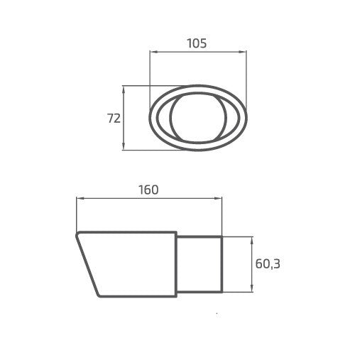 PONTEIRA ESCAPE OVAL INT 57MM EXT 72X105MM