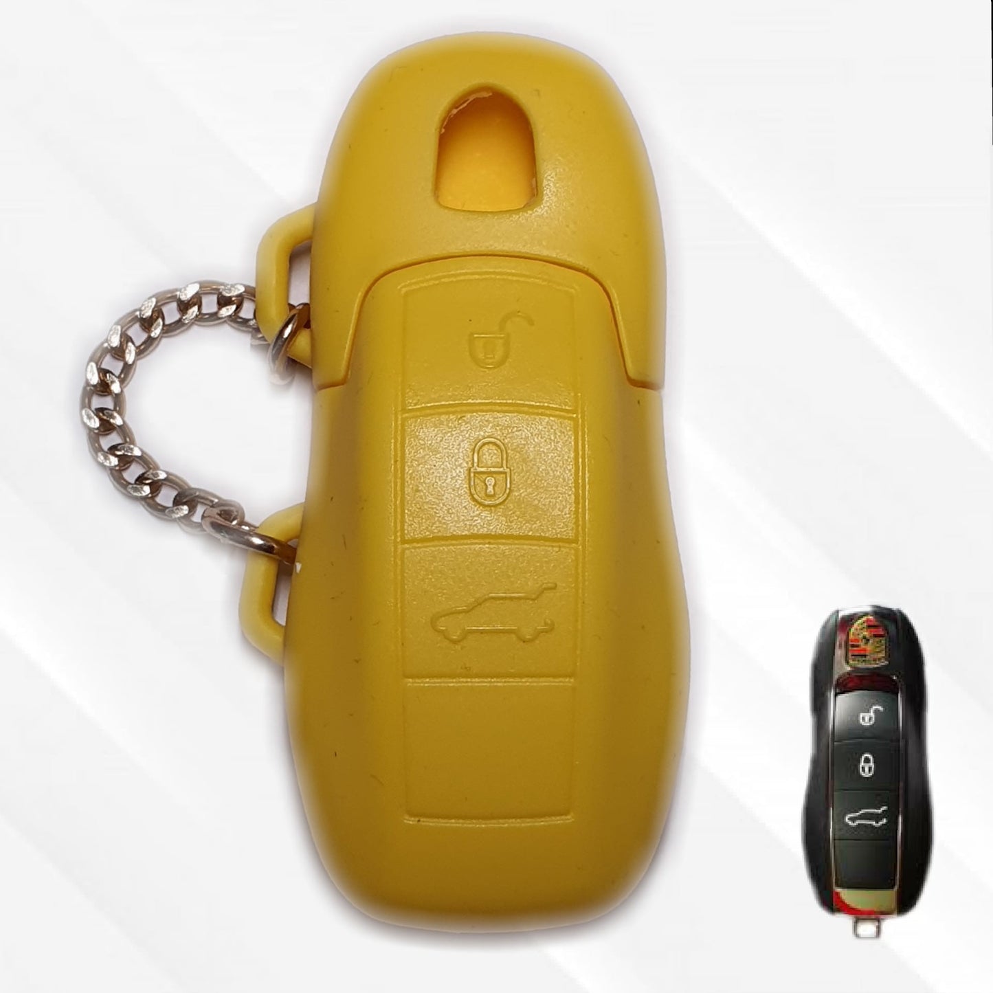 Capa Chave Porsche Silicone Amarelo