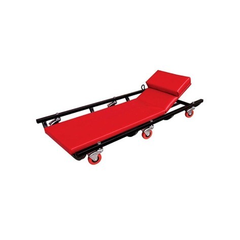 Padded and Reclining Mechanic's Bed