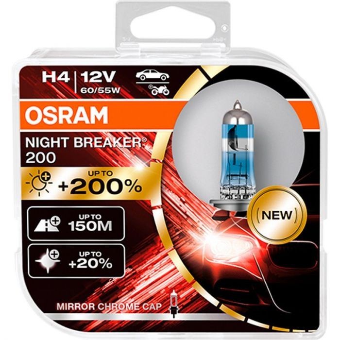 Osram Night Breaker Laser 200 halogen bulbs - H4 - 12V/60-55W - set of 2