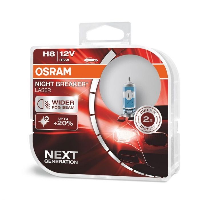 Osram Night Breaker Laser Halogen Bulbs - H8 - 12V/35W - Set of 2