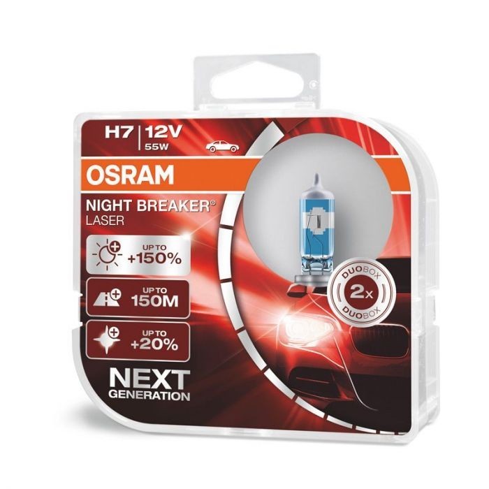 Lâmpadas Osram Night Breaker Laser- H7 - 12V/55W - conjunto de 2