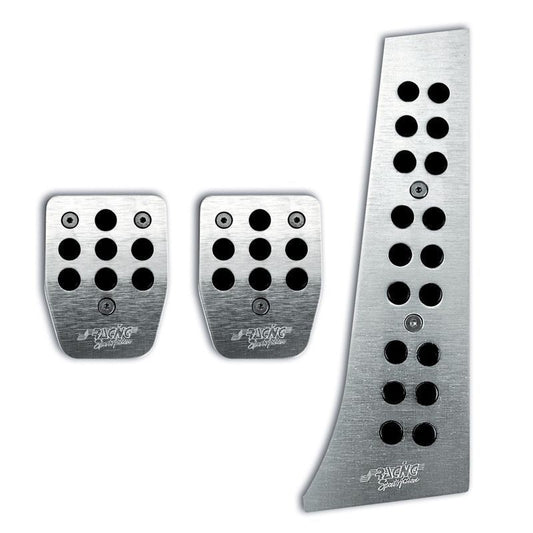 Simoni Racing Special 3-Pedal Kit - Brushed Aluminum/Black Rubber