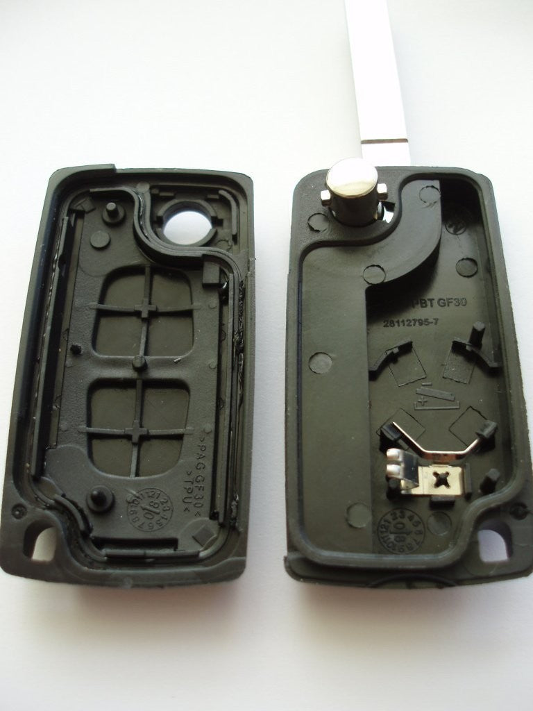 Carcaça chave comando 3 botões Peugeot (Porta Bagagem)