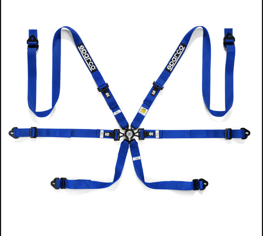 Sparco 6-point harness Blue FIA homologation