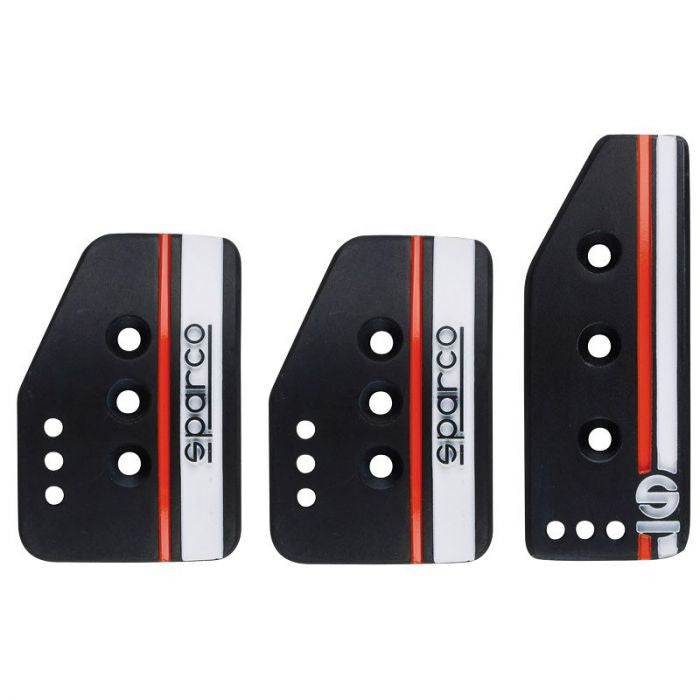 Pedais Sparco Settanta Black Aluminum White Orange