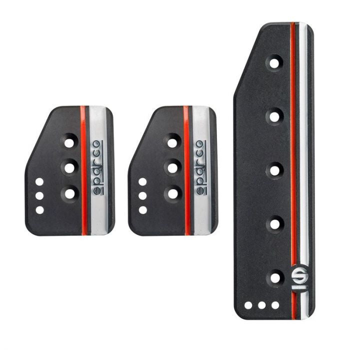 Sparco Settanta Long Pedals Black Aluminum White Orange