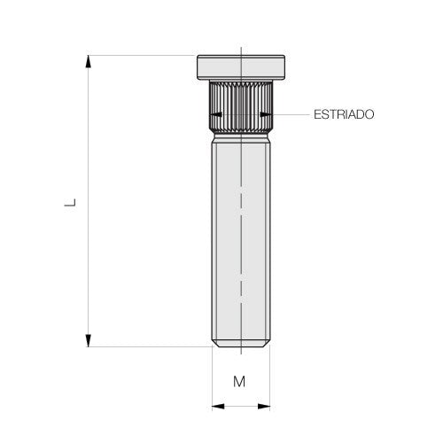 PARAFUSO CRAVAR 12X1,5 Comprimento 70mm Estriado 13mm