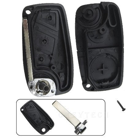 Fiat 3 botões carcaça e chave Preto