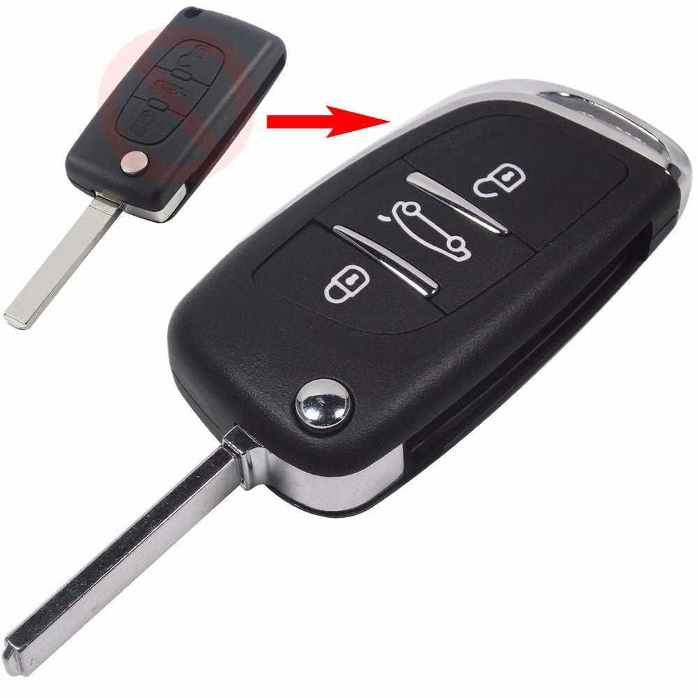 Peugeot Citröen Kit conversão chave 3 botões