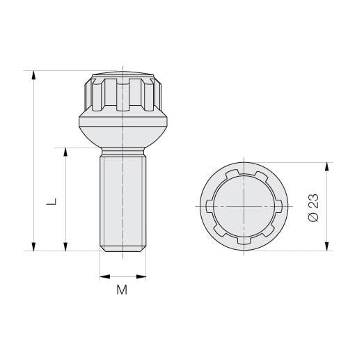 Kit Parafusos ANTI-ROUBO DE JANTES M14X1.5 L45 ESF.