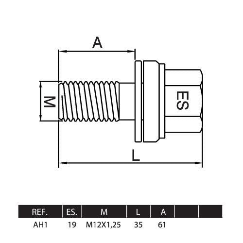 M12X1.25 FARAD STIL-BULL AH1 Safety Screws