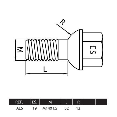 Parafusos Segurança M14X1.5 FARAD STIL-BULL AL6