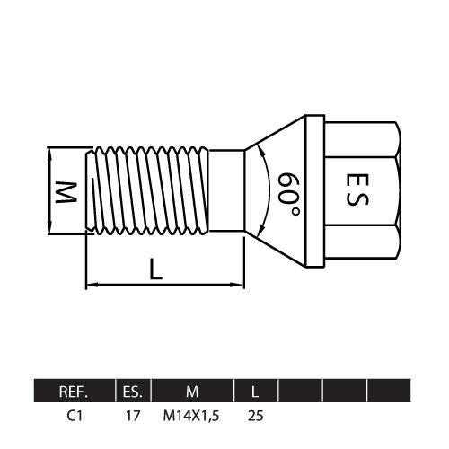 Parafusos Segurança M14X1.5 FARAD STIL-BULL C1