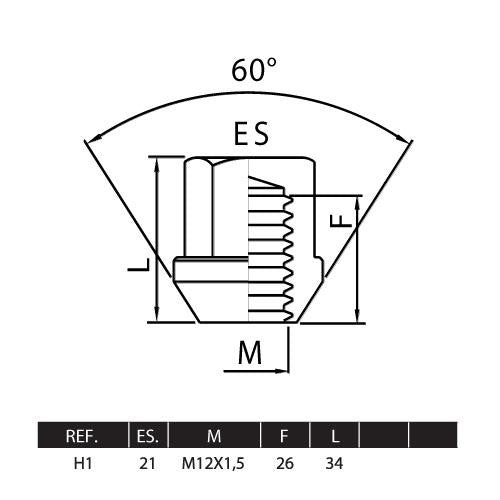 Porcas Segurança M12X1.5 FARAD STIL-BULL H1