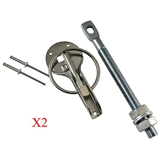 Dakar Steel Hood Hook Aluminum Steel Pair