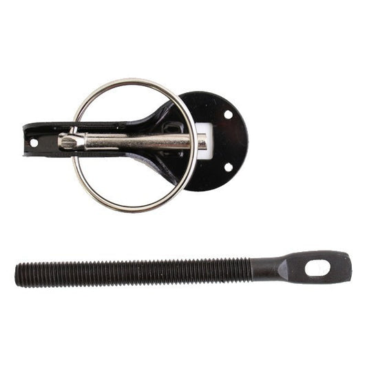 Dakar Hood Hook in Black Aluminum Pair