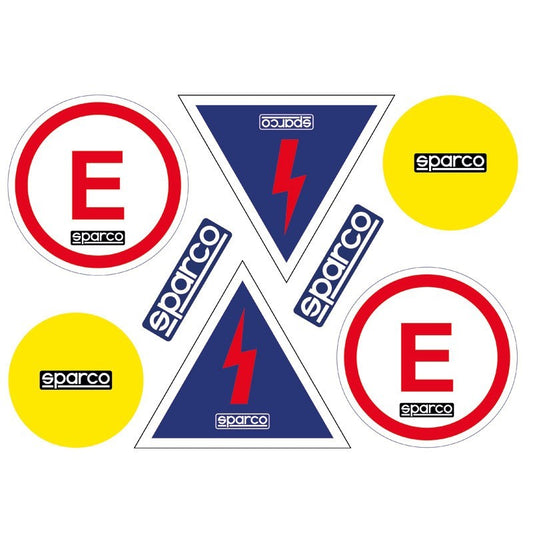 Sparco fire extinguisher/circuit breaker sticker sheet