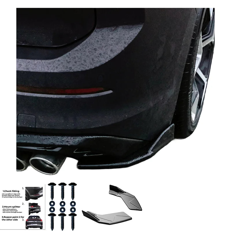 Difusores Traseiros VW Golf VIII HB 3/5-doors 2020-2024 & FL 2024- excl. GTi/GTD/GTE/R/R-Line - Gloss black