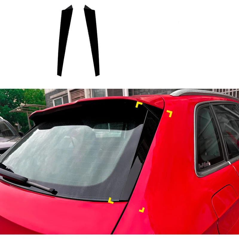 Conjunto spoilers laterais vidro traseiro para Audi A3 (8V) Sportback S-Line 2012-2020 (ABS Glossy Black)