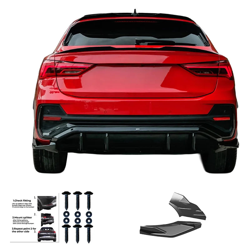 Difusores Traseiros Audi Q3 (F3N) Sportback S-Line 2019-2025 excl. RSQ3 - Gloss black