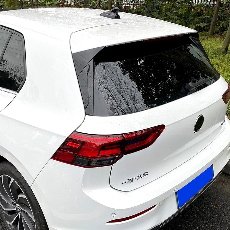 Conjunto spoilers laterais vidro traseiro para Volkswagen Golf VIII HB 3/5-portas 2020- (ABS Glossy Black)