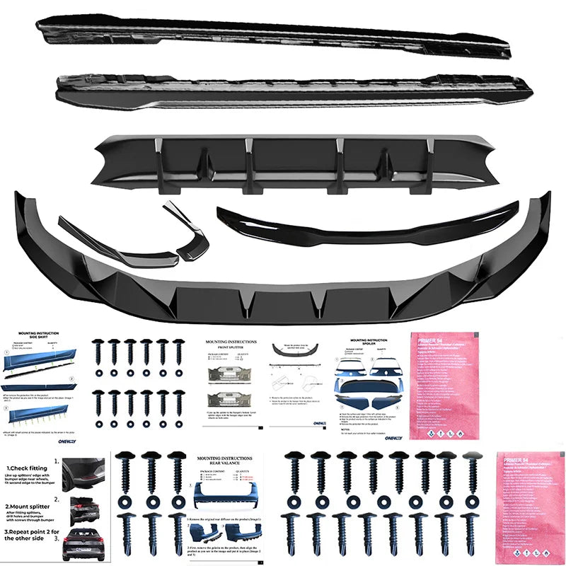 Body Kit Audi A4 (B9) Sedan S4/S-Line Facelift 2019-2024 - Gloss black