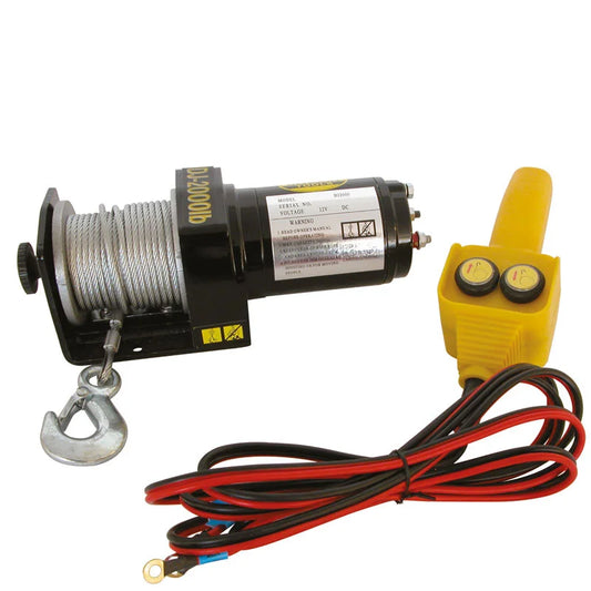 Guincho Elétrico Benson 12V 1000 kg com Cabo de Aço de 15 Metros e Comando Remoto