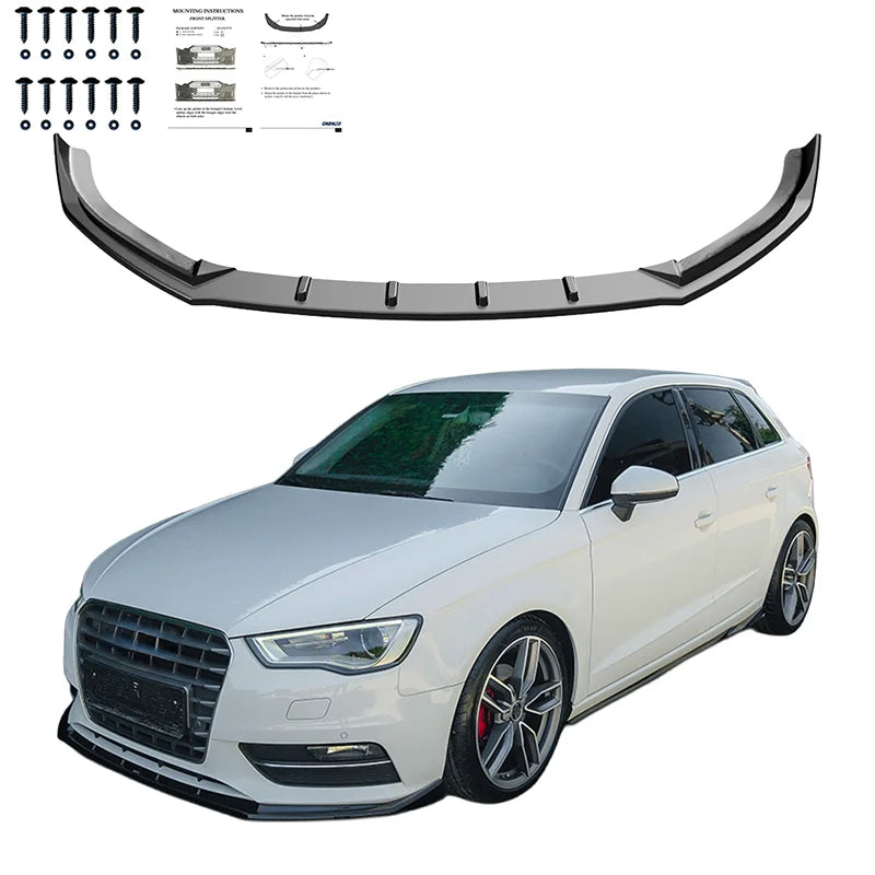 Difusor Frontal Audi A3 (8V) HB 3-doors/Sportback/Limousine/Cabrio 2012-2016 excl. S-Line/S3/RS3 - Gloss black