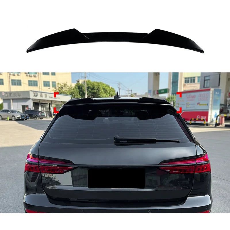 Aileron Spoiler Cap para Audi A6 (C8) Avant S-Line/S6 2018-2024 (ABS Glossy Black)