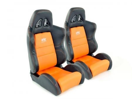 Conjunto 2 Backets Dallas Napa Laranja / Preto Costura Laranja