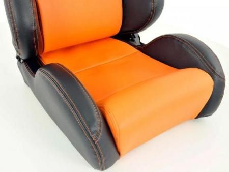 Conjunto 2 Backets Dallas Napa Laranja / Preto Costura Laranja