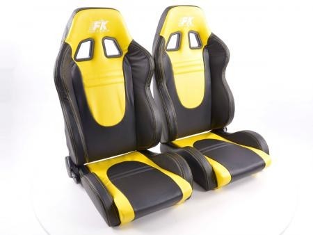 Conjunto 2 Backets Racecar Napa Preto / Amarelo