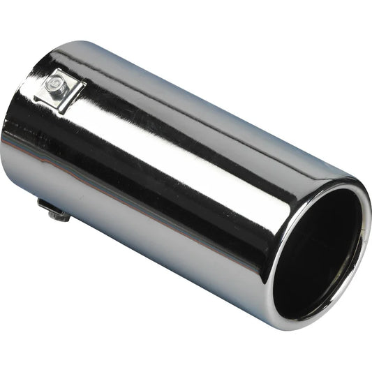 Ponteira de Escape AutoStyle Cromada redonda 80mm comprimento 170mm - 40-77mm ligação